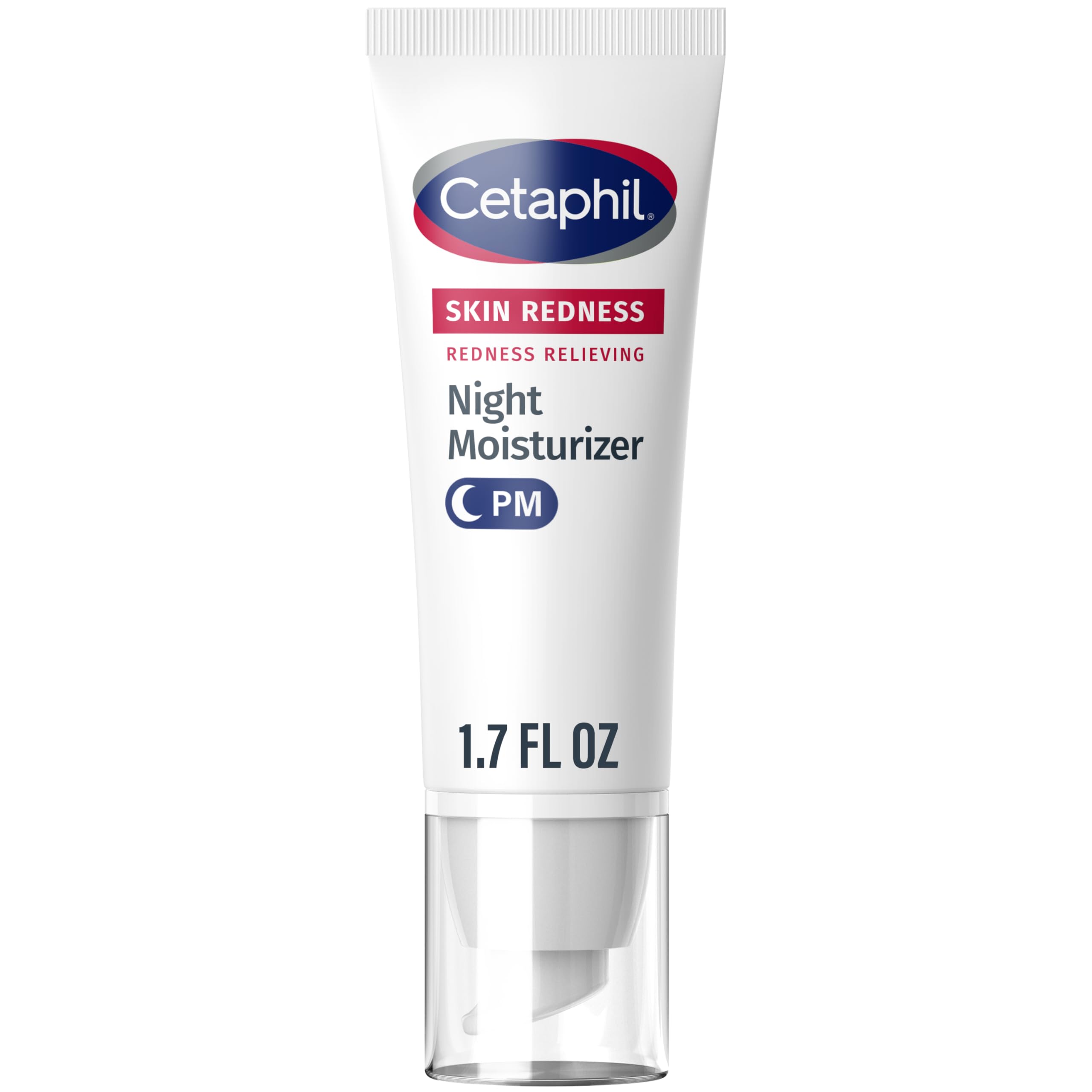 Cetaphil crema nocturna alivia enrojecimiento y sequedad, formato botella.