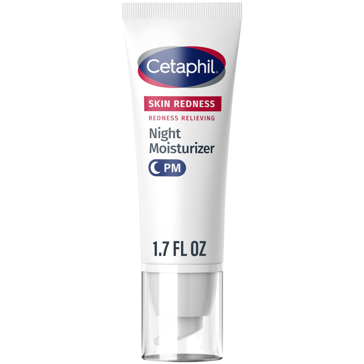 Cetaphil crema nocturna alivia enrojecimiento y sequedad, formato botella.