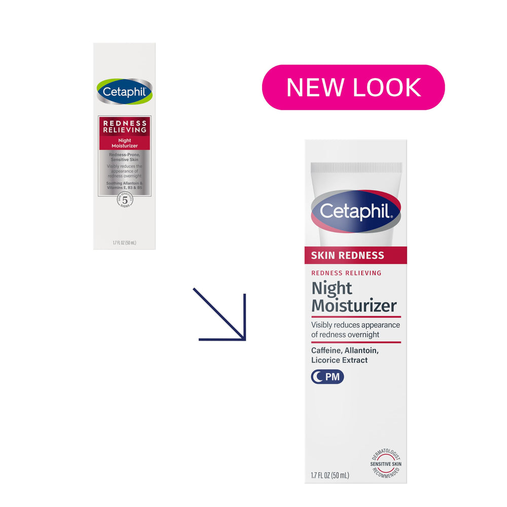 Cetaphil crema nocturna textura sedosa calma la piel sensible.