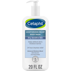 Cetaphil, botella de lavado, alivia la sequedad y suaviza la piel.