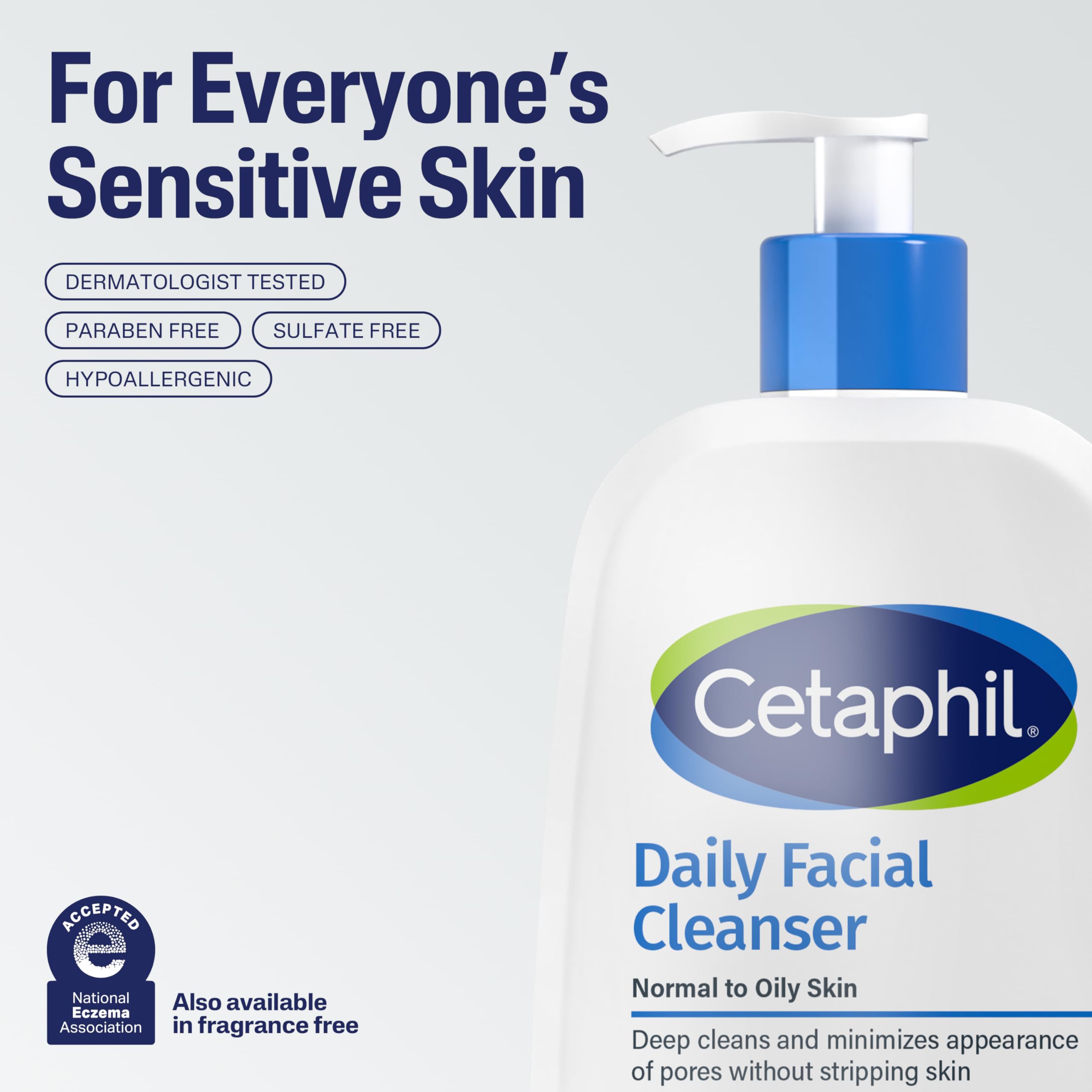 Near-porous skin looks smoother as Cetaphil cleanser minimizes appearance of pores.