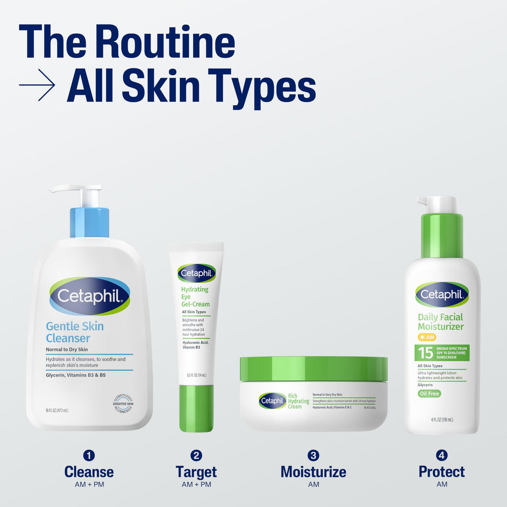 Cetaphil Daily Facial Moisturizer SPF 15 fragrance-free formula—suitable for sensitive skin