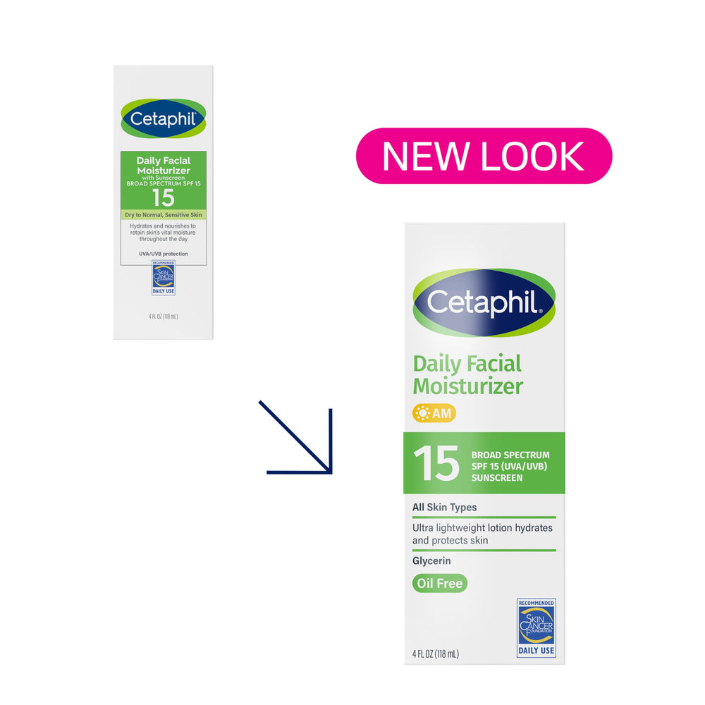 Cetaphil Daily Facial Moisturizer SPF 15 texture closeup—silky, non-greasy finish