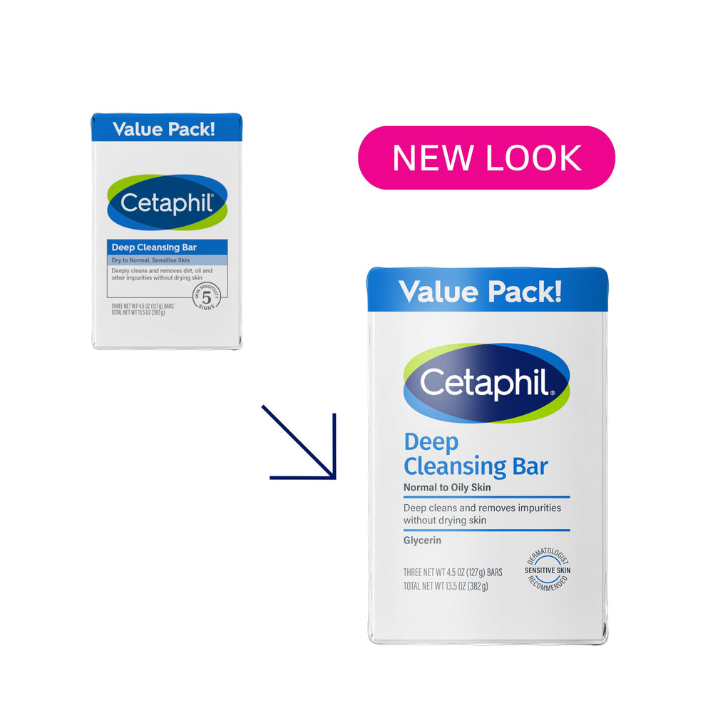 Cetaphil Deep Cleansing Bar close-up showing creamy lather for clean skin
