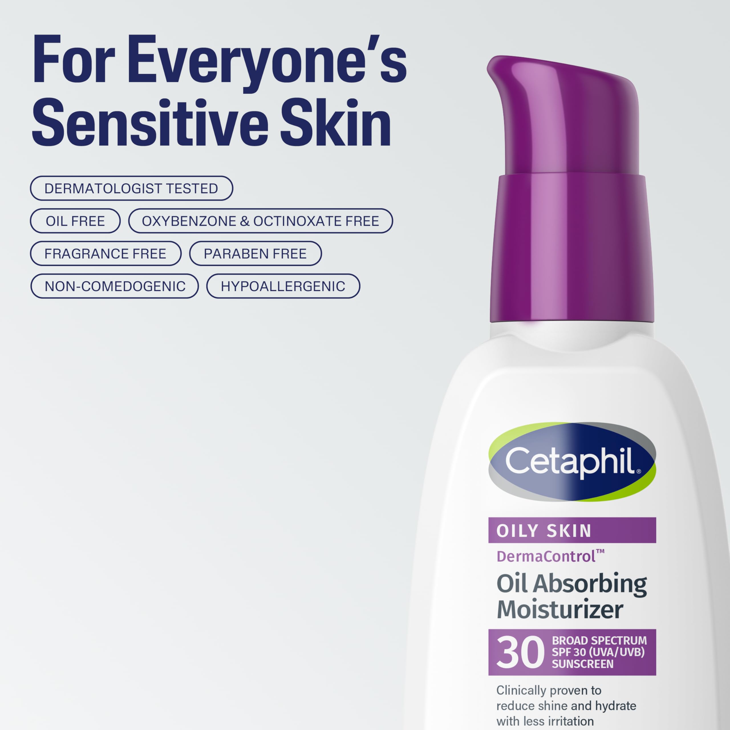 Cetaphil DermaControl hidrata sin aceite y se absorbe rápido.
