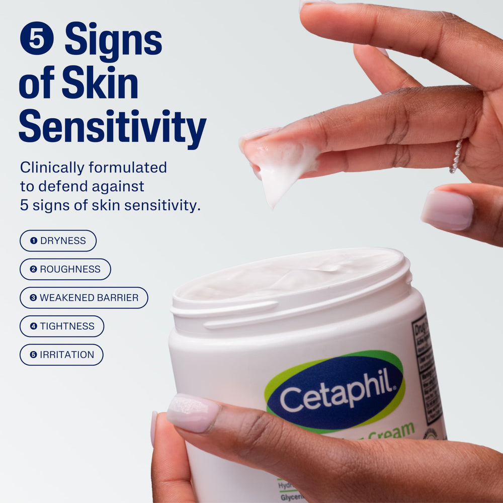 Cetaphil etiqueta sin fragancia, ideal para piel sensible.