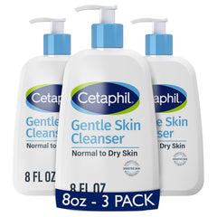 Cetaphil Face Wash bottle front showing fragrance-free, gentle cleansing for sensitive skin.
