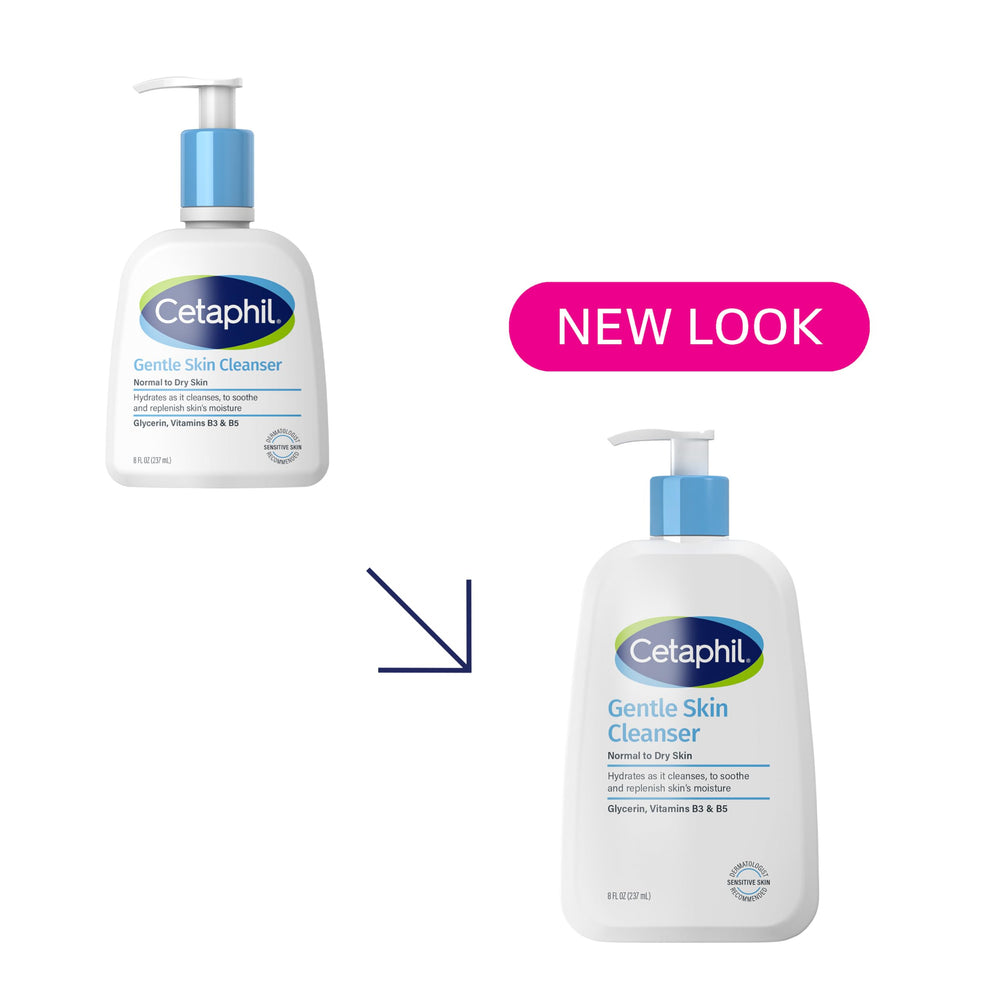 Cetaphil Face Wash bottle pour demonstrating controlled cleansing for daily use.
