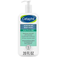 Cetaphil gel ducha acne 2-por-ciento en botella, limpieza suave para piel sensible.