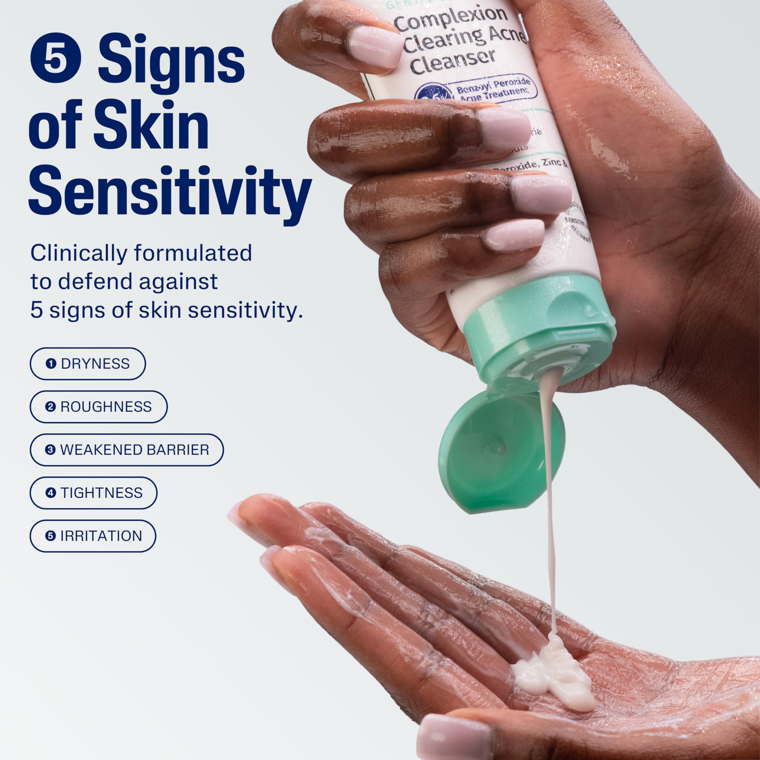 Close-up of creamy texture of Cetaphil Gentle Clear cleanser