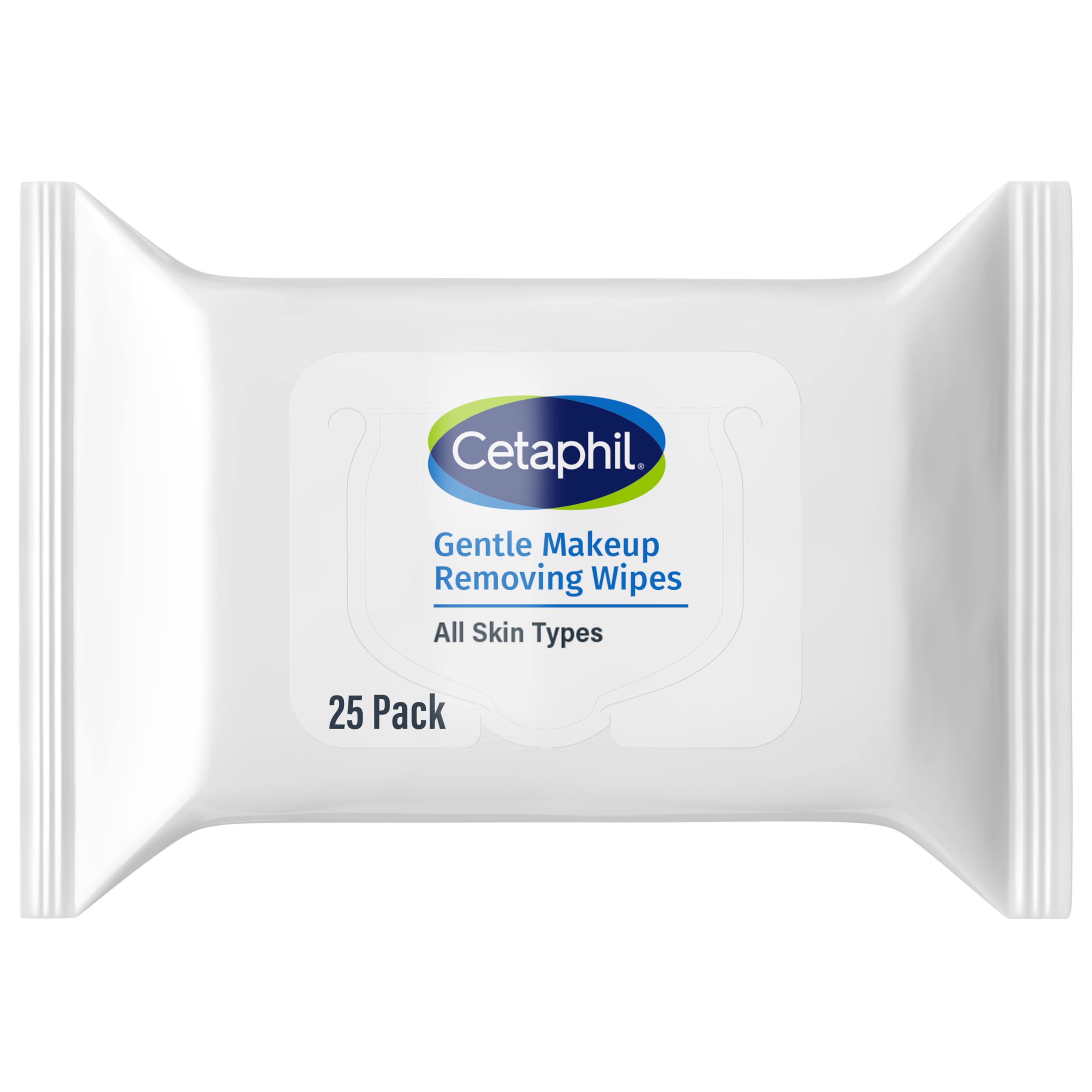 Cetaphil gentle makeup removing wipes in pack image, fragrance-free formula for sensitive skin.