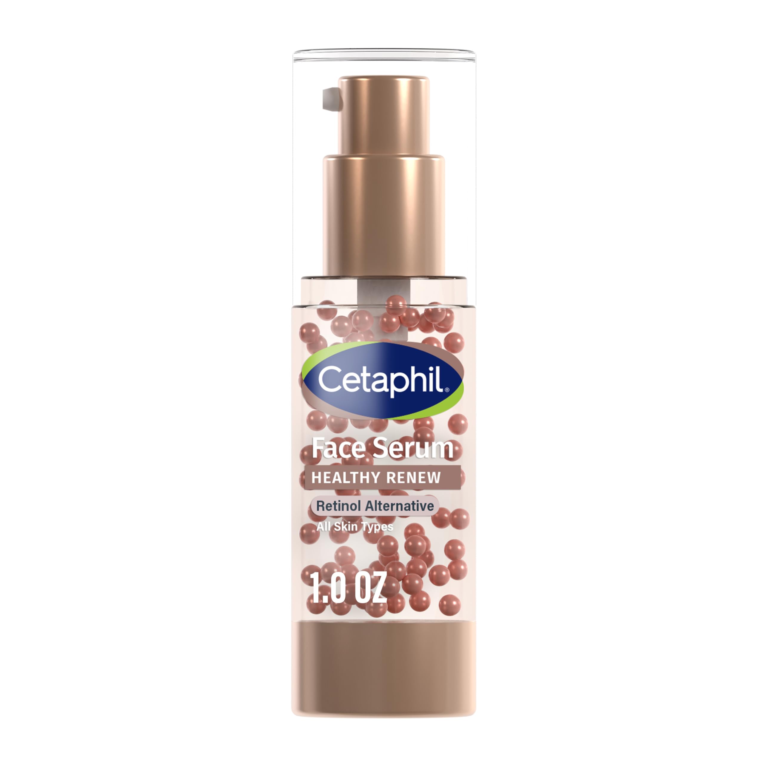 Cetaphil Healthy Renew Serum botella con pump, hidratación duradera para piel sensible.