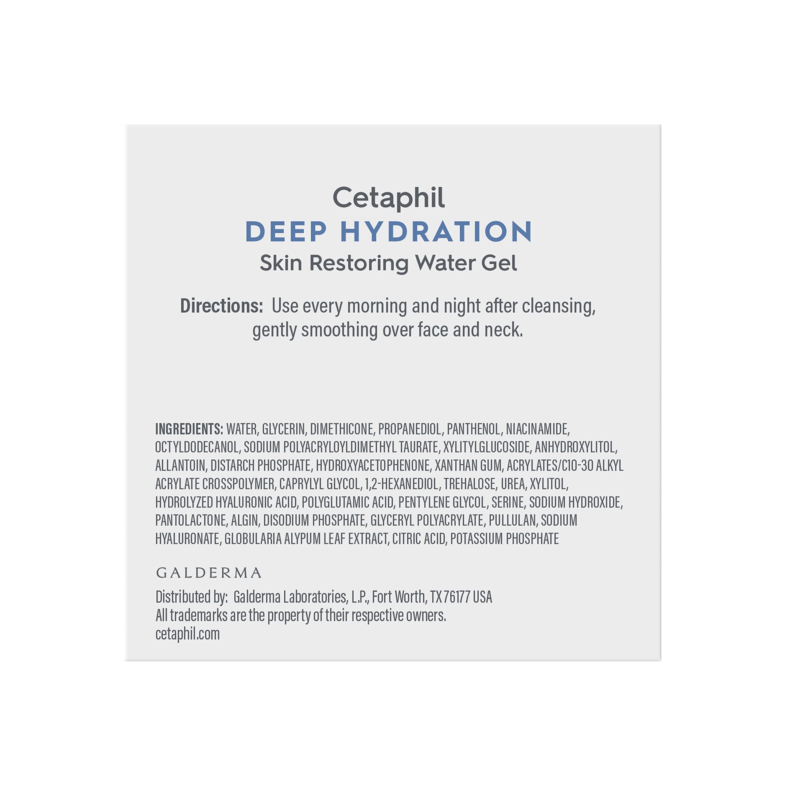 Textura ligera de Cetaphil gel hidratante que se siente fresca.