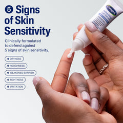 Cetaphil suero de ojos, textura cremosa para cuidado suave.