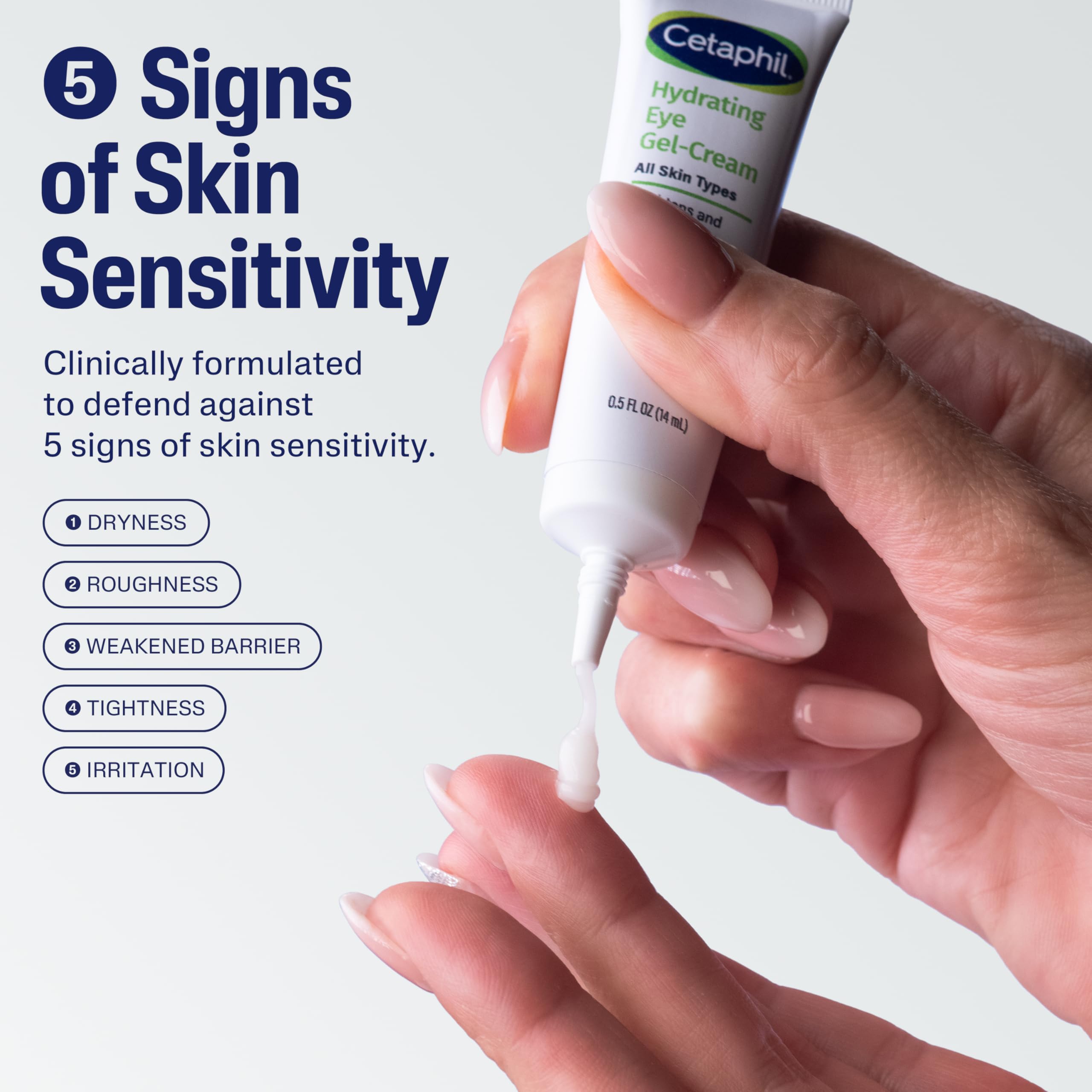 Cetaphil Hydrating Eye Gel-Cream being applied under the eye