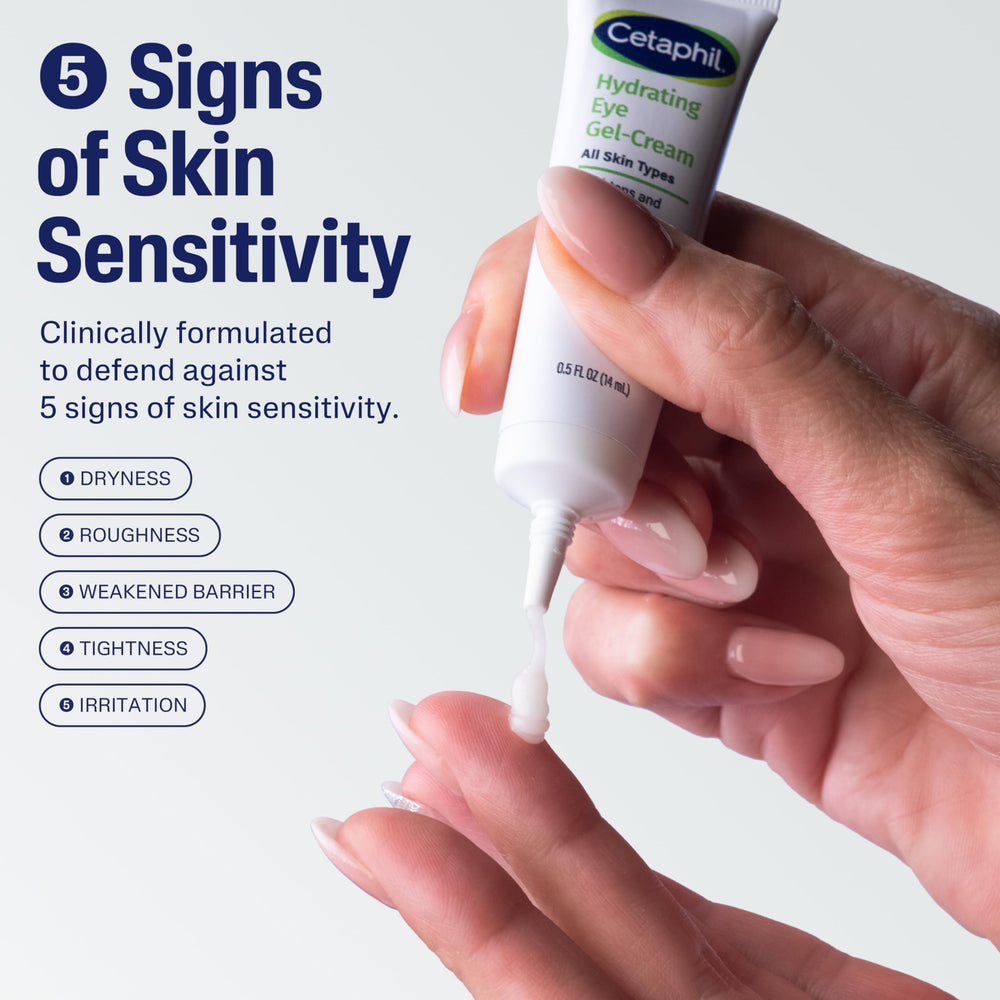 Cetaphil Hydrating Eye Gel-Cream being applied under the eye