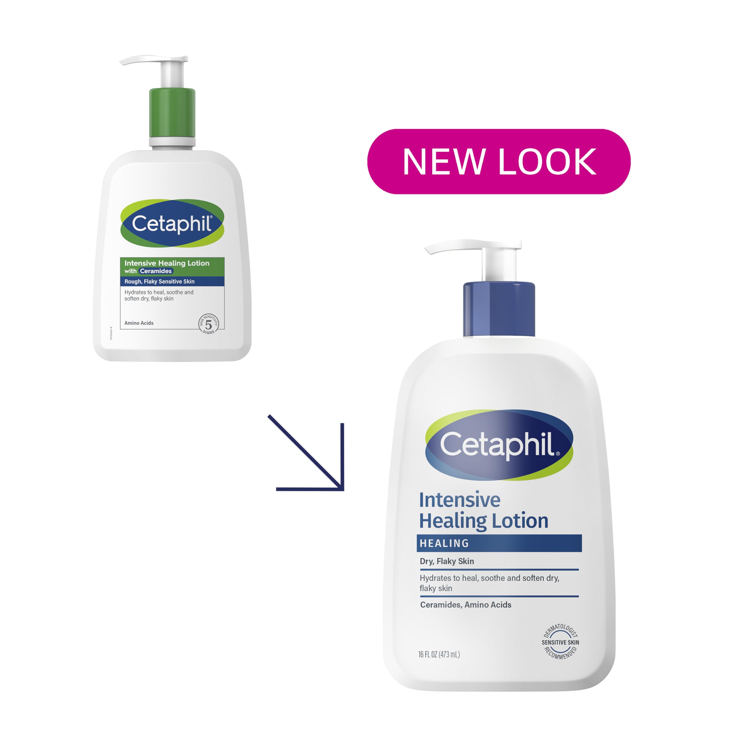 Cetaphil Intensive Healing Lotion label closeup highlighting fragrance-free formula suitable for sensitive skin.