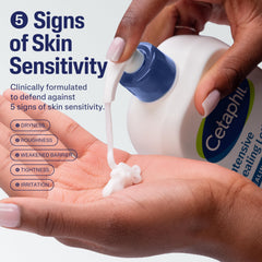 Cetaphil Intensive Healing Lotion texture on hand shows smooth, non-greasy moisture.
