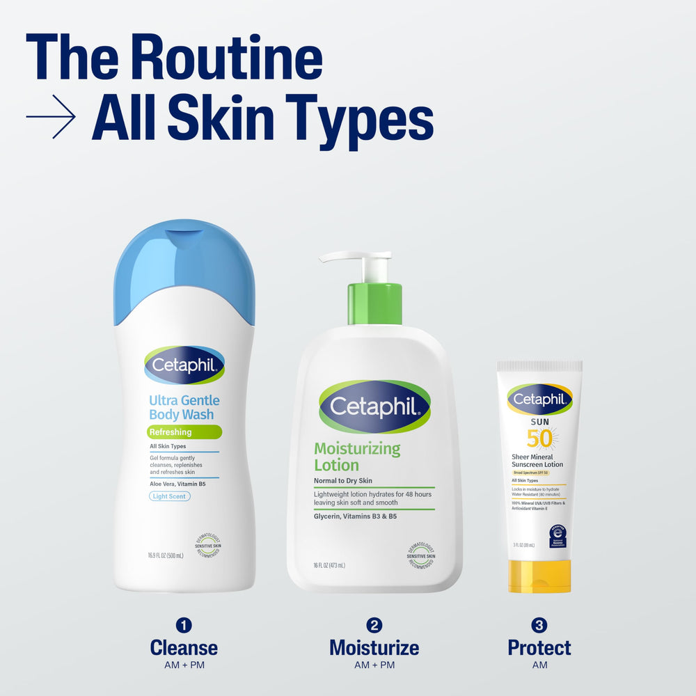 Cetaphil mantiene la barrera de hidratación durante la ducha, piel suave