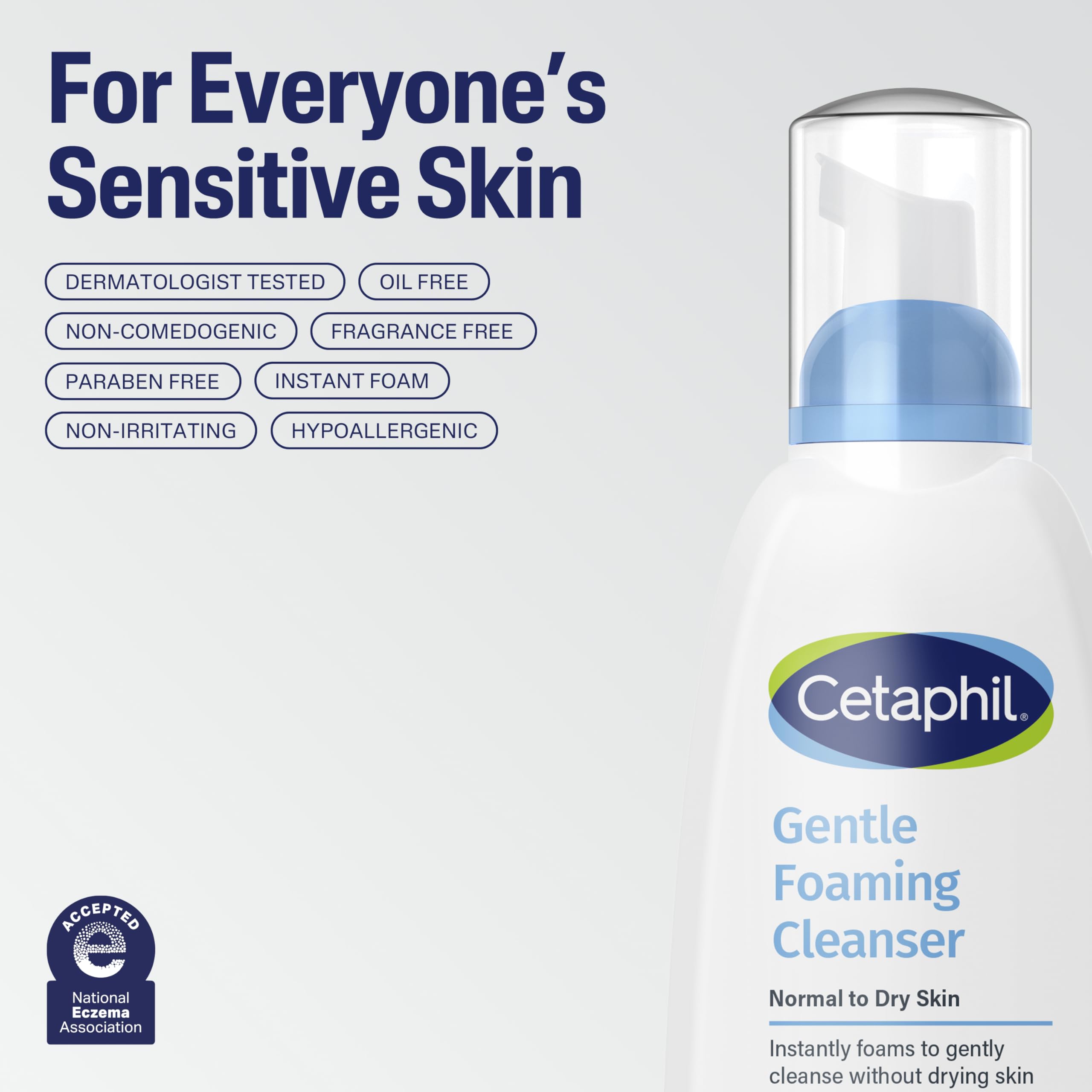 Cetaphil libre de fragancias, cuidado suave de la piel.