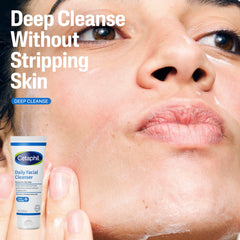Cetaphil Limpiador Facial Diario: tubo de 3.4 oz para limpieza diaria.