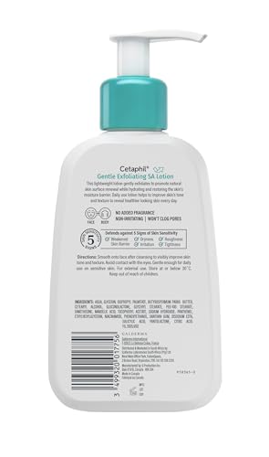 Cetaphil Loción exfoliante suave: textura ligera para piel sensible.