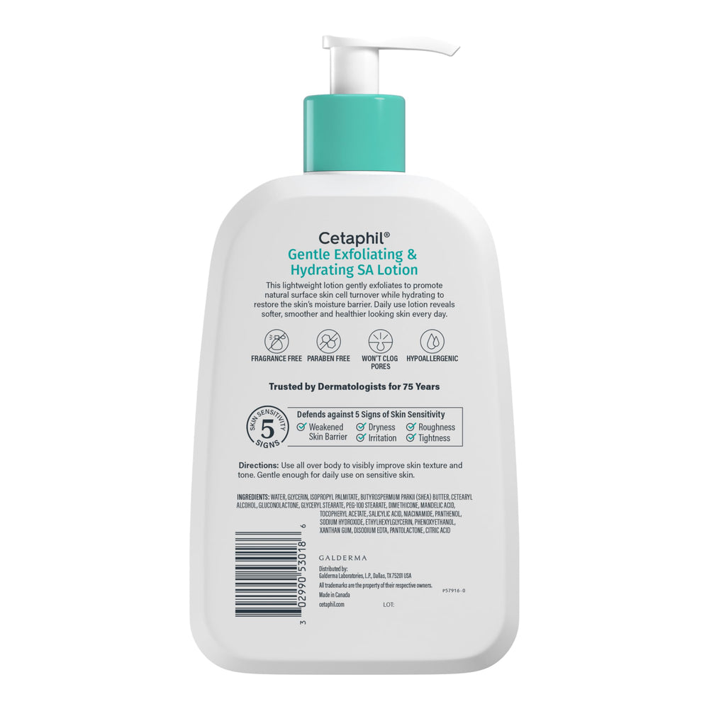 Cetaphil Loción apta para todo tipo de piel y no comedogénica.