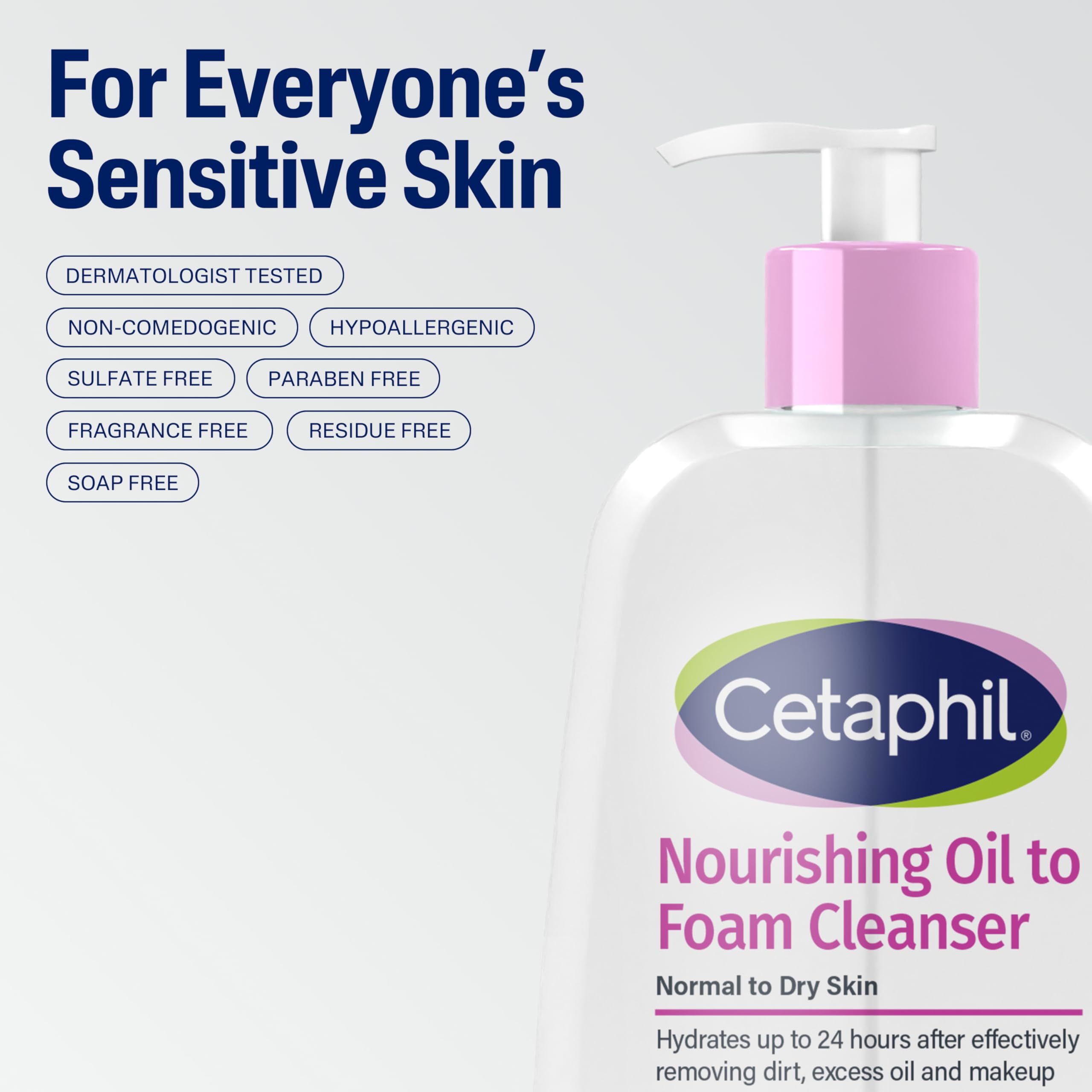 Cetaphil Nourishing Oil to Foam Cleanser with flaxseed oil nourishes skin