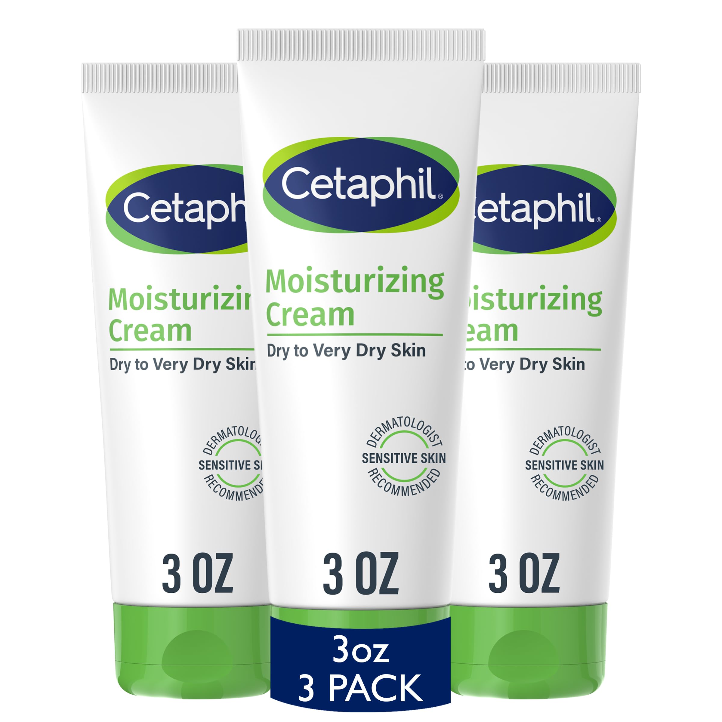Cetaphil pack 3 onzas: crema hidratante para uso diario en piel seca.