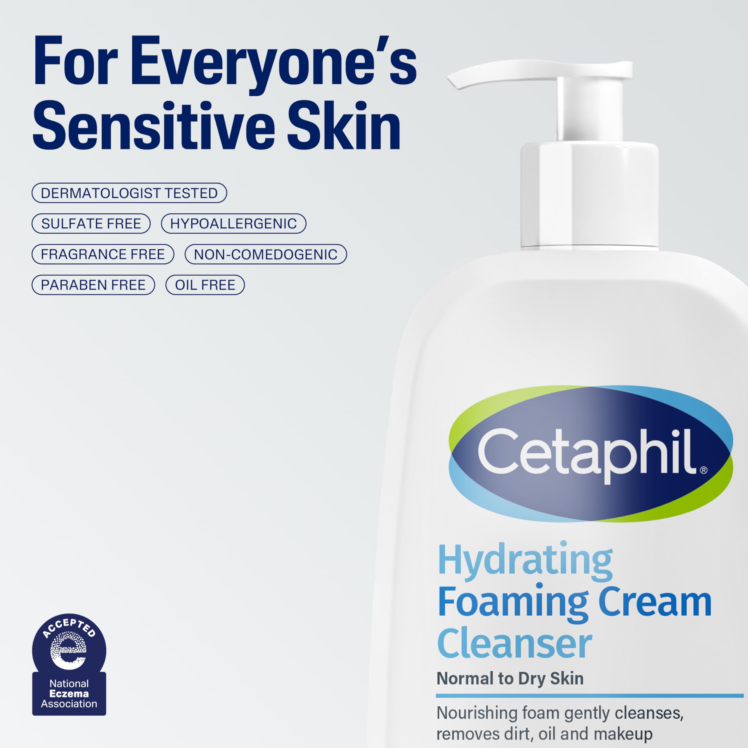 Cetaphil Recomendado por dermatólogos para piel delicada.