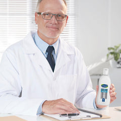 After-wash hydration hint for Cetaphil RESTORADERM Soothing Wash demonstrating lasting moisture