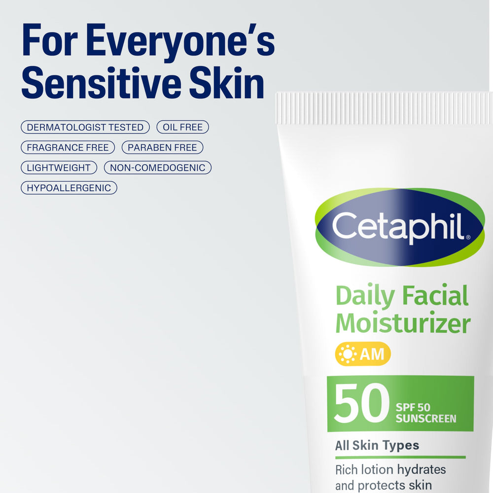 Cetaphil for sensitive skin with soothing texture shown