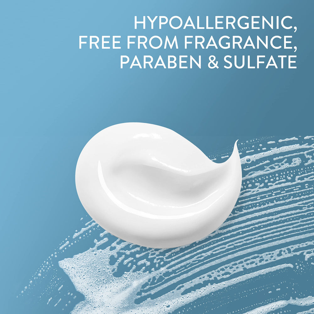 Cetaphil textura cremosa de limpieza, ideal para uso diario.