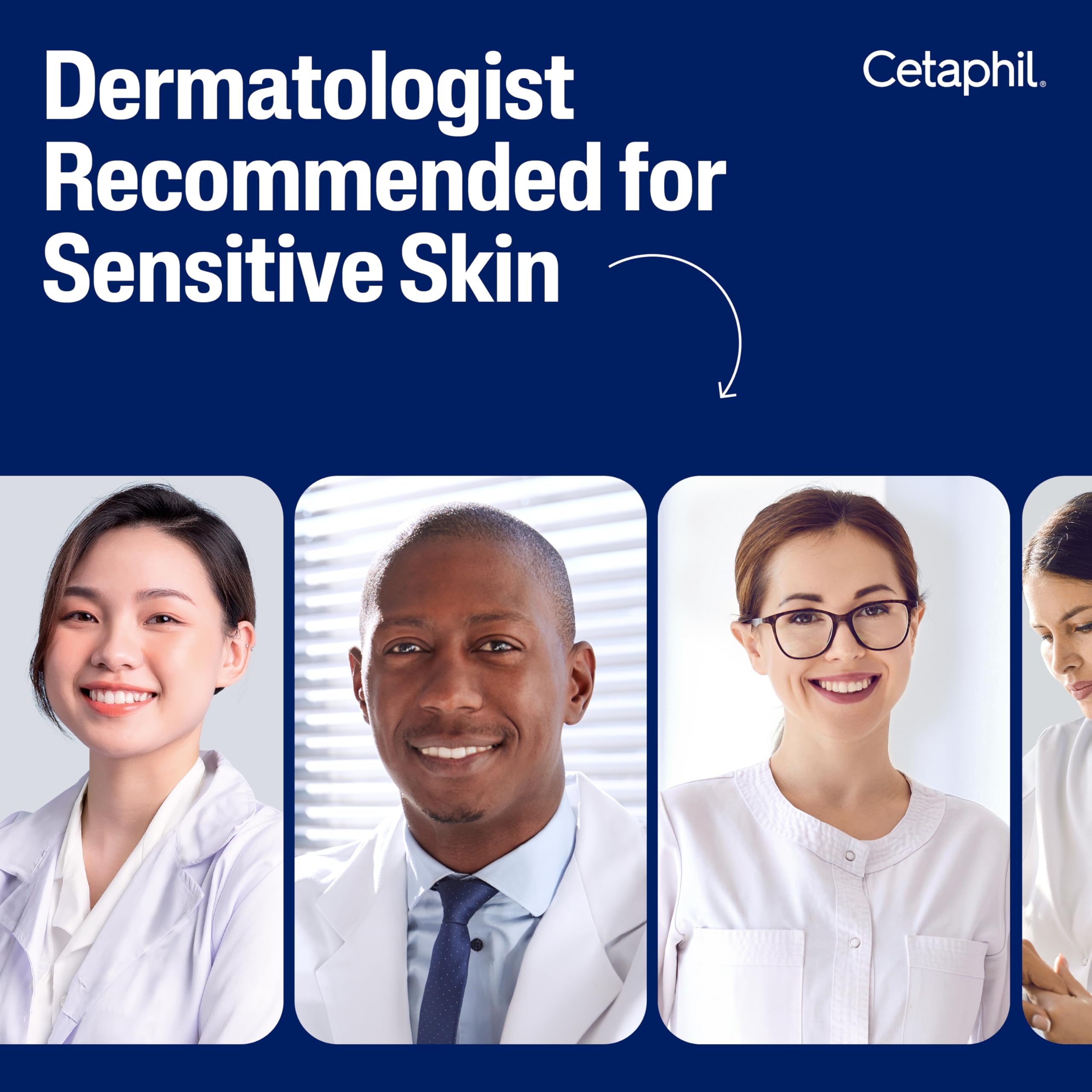 Textura suave de Cetaphil que se absorbe rápido en piel sensible.