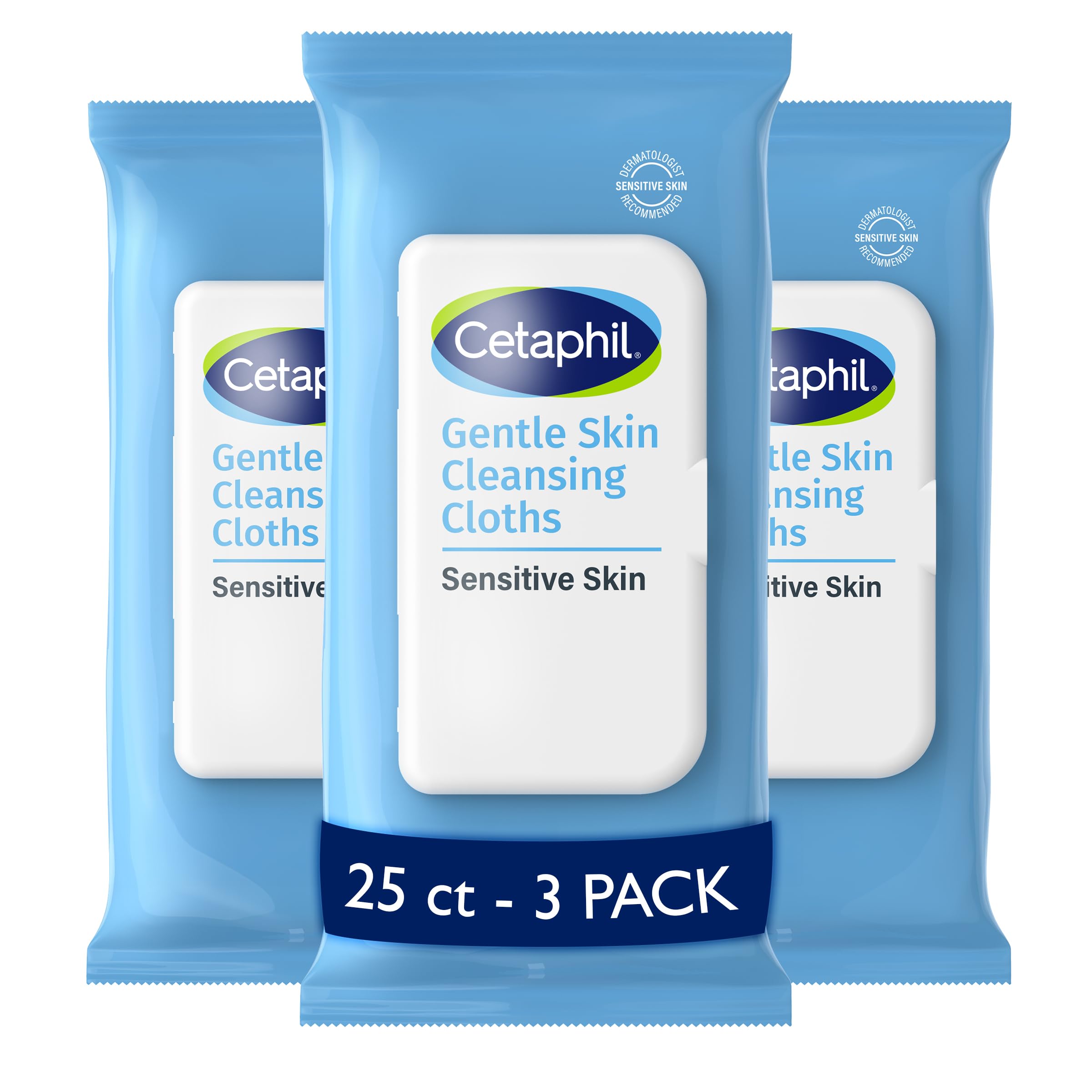 Cetaphil toallitas húmedas faciales y corporales pack3 empaque para uso diario