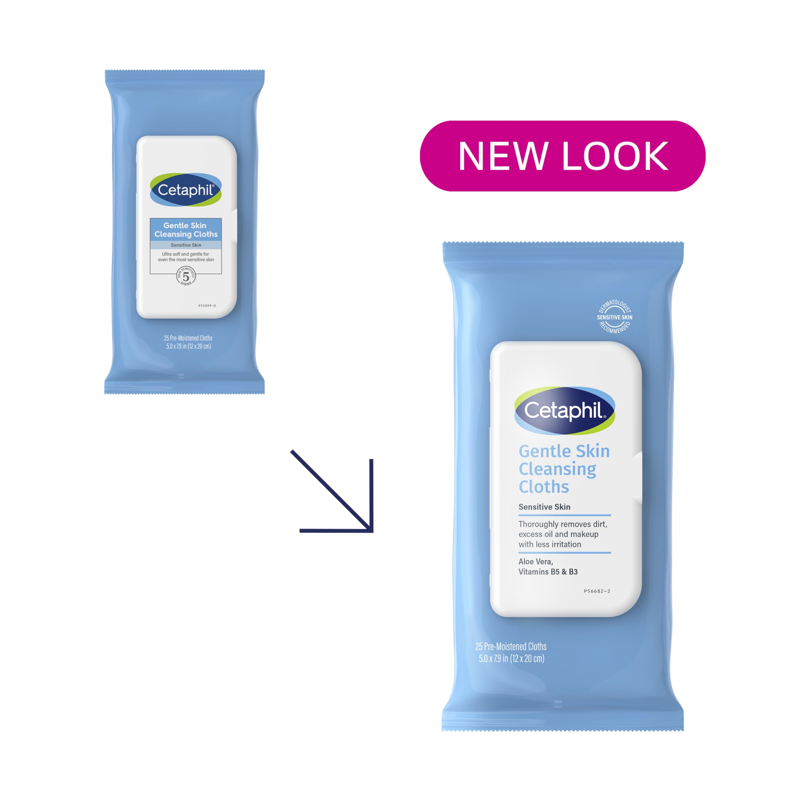 Cetaphil toallitas sin fragancia para piel sensible y cuidado suave