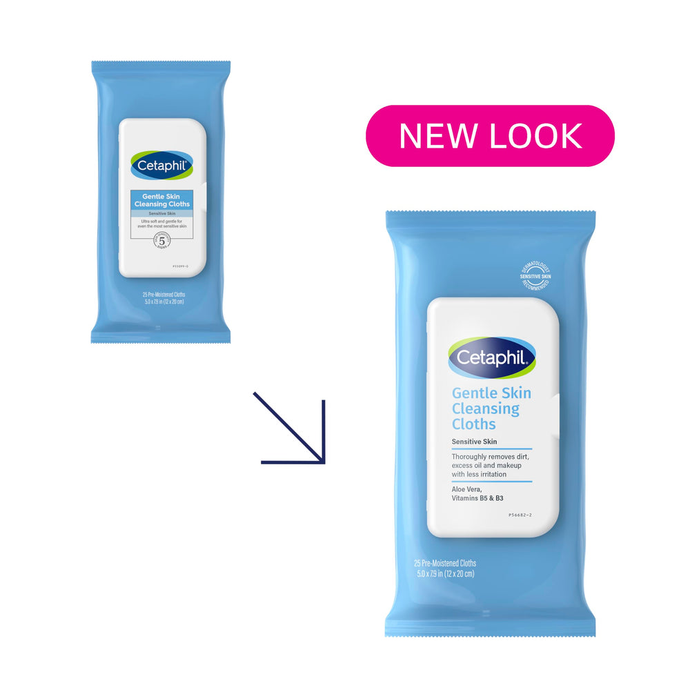 Cetaphil toallitas sin fragancia para piel sensible y cuidado suave