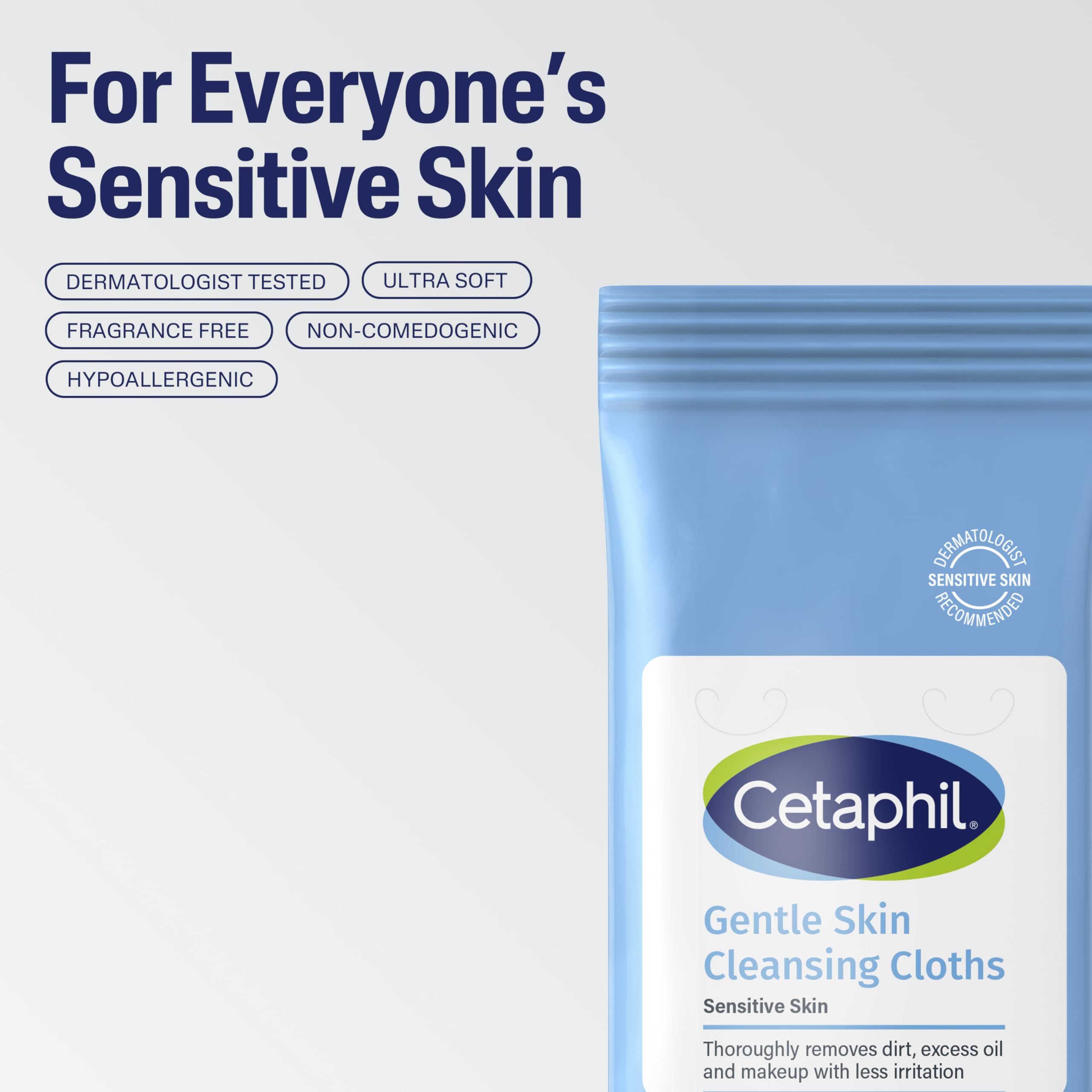 Toallitas Cetaphil sin fragancia para piel sensible