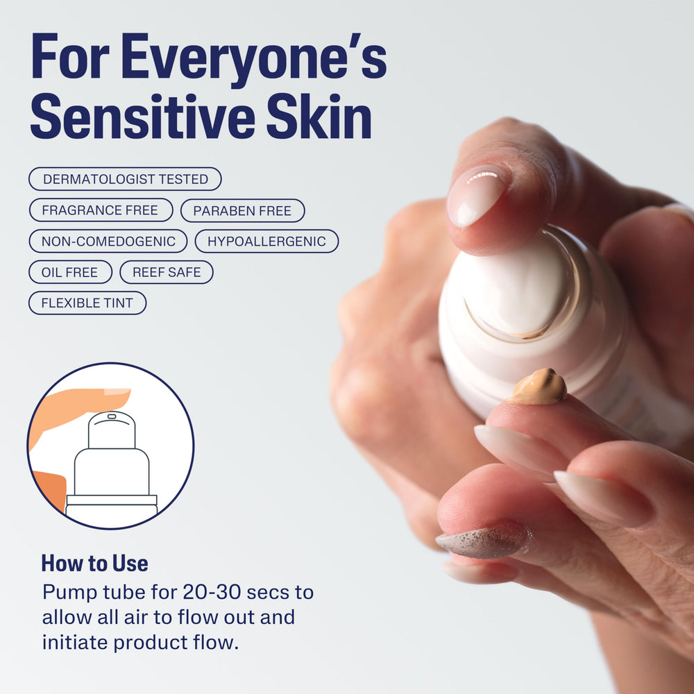 Tono neutro de Cetaphil con cobertura natural para diferentes tonos de piel.