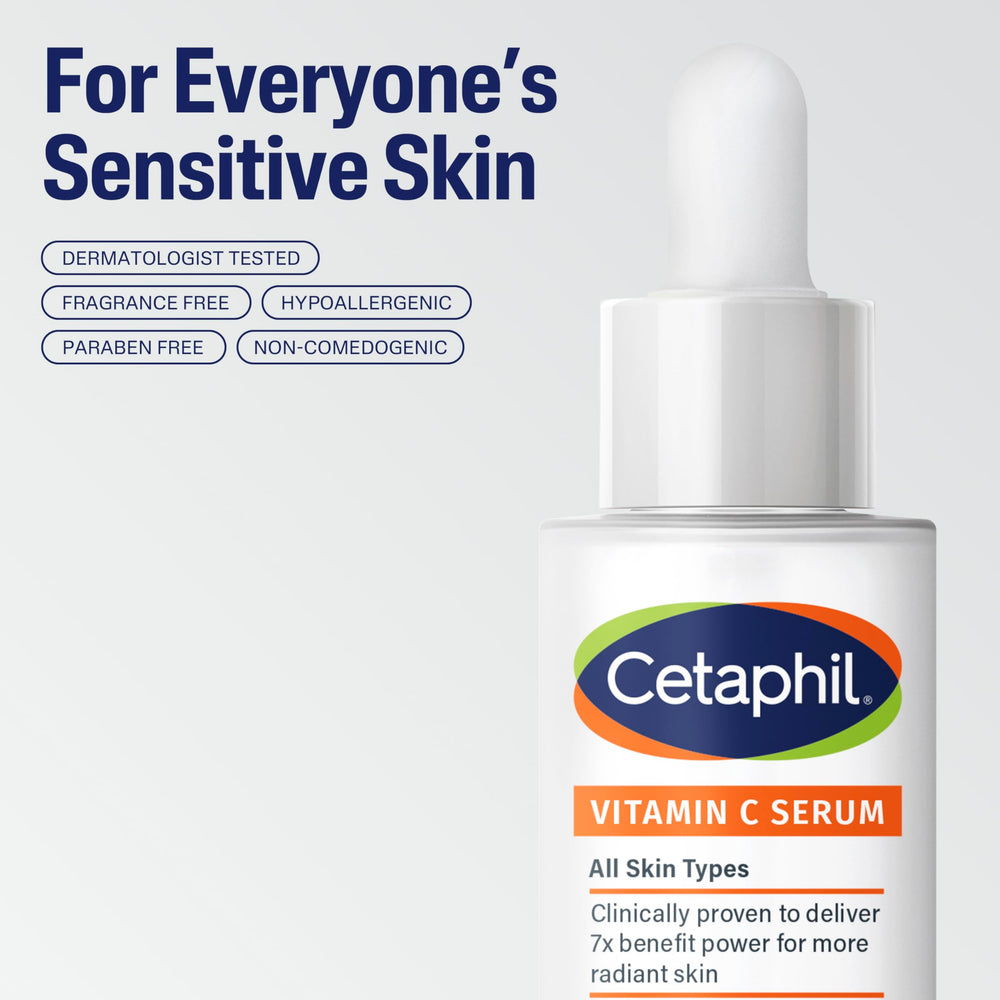 Cetaphil Vitamin C Serum close-up texture, smooth and non-greasy.