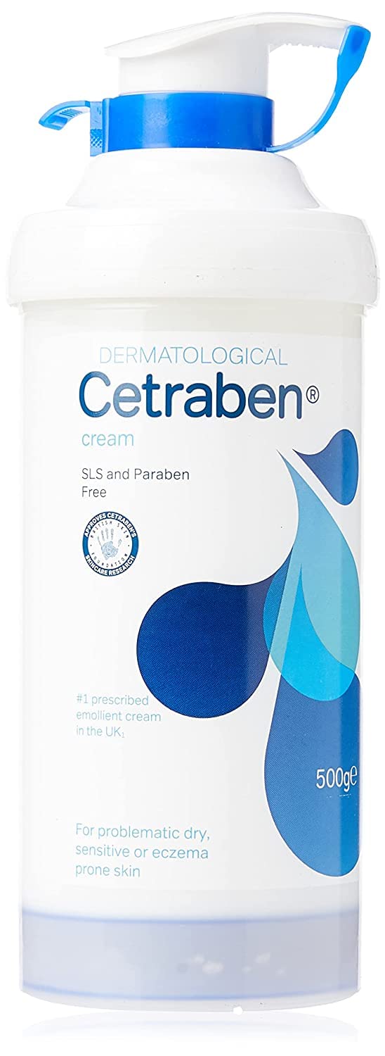 Cetraben crema emoliente en envase con bomba para hidratación diaria de la piel