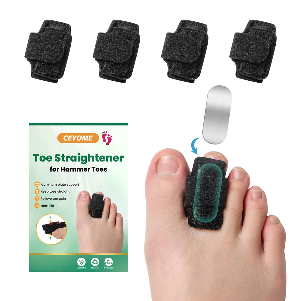 CEYOME hammer toe straightener 4-pack close-up showing toe alignment support