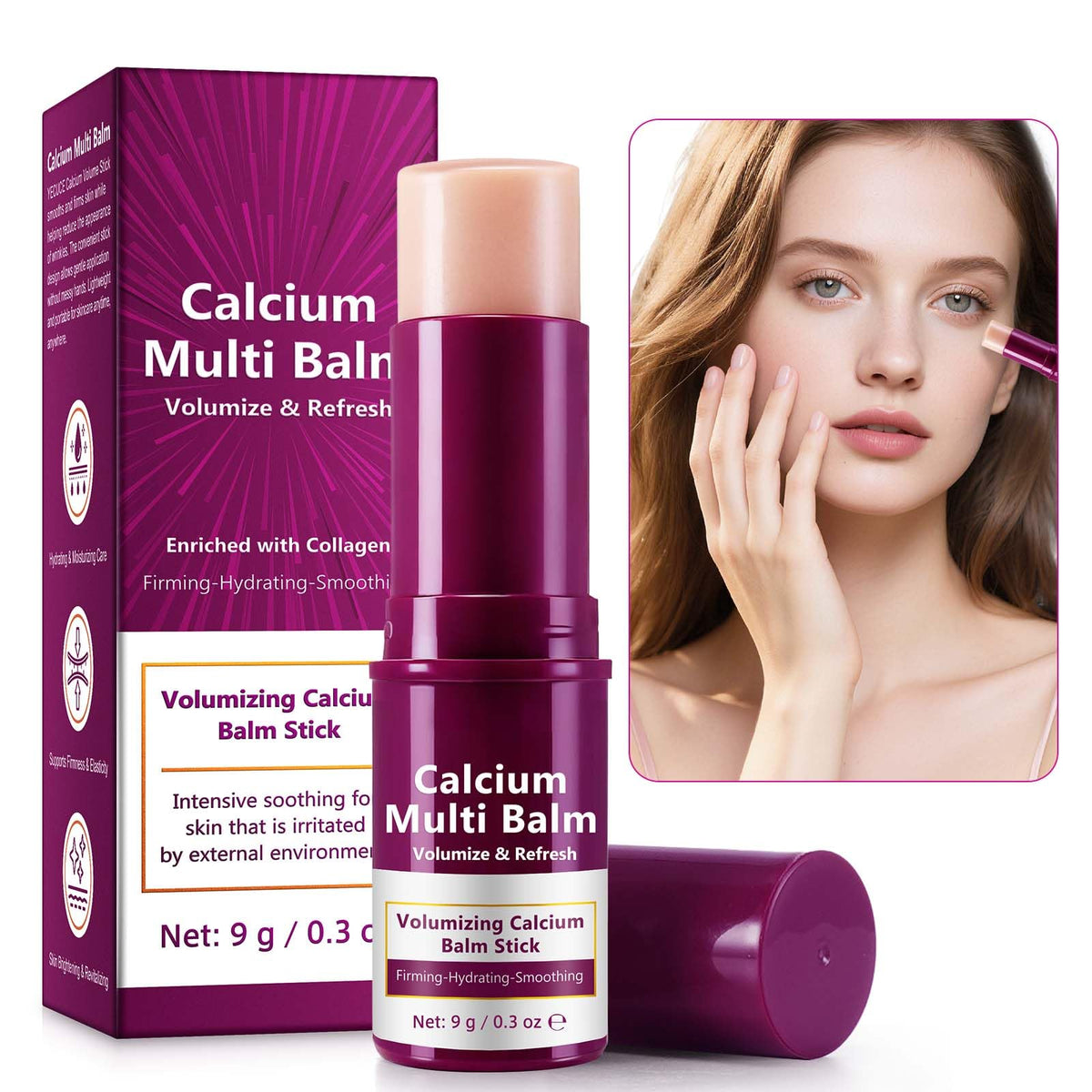 CFXYHNOX Calcium Multi Balm Stick packaging, compact and travel-ready for on-the-go hydration