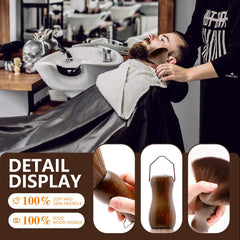 CGBARBER barber neck duster with ergonomic wooden handle for precise use during cuts