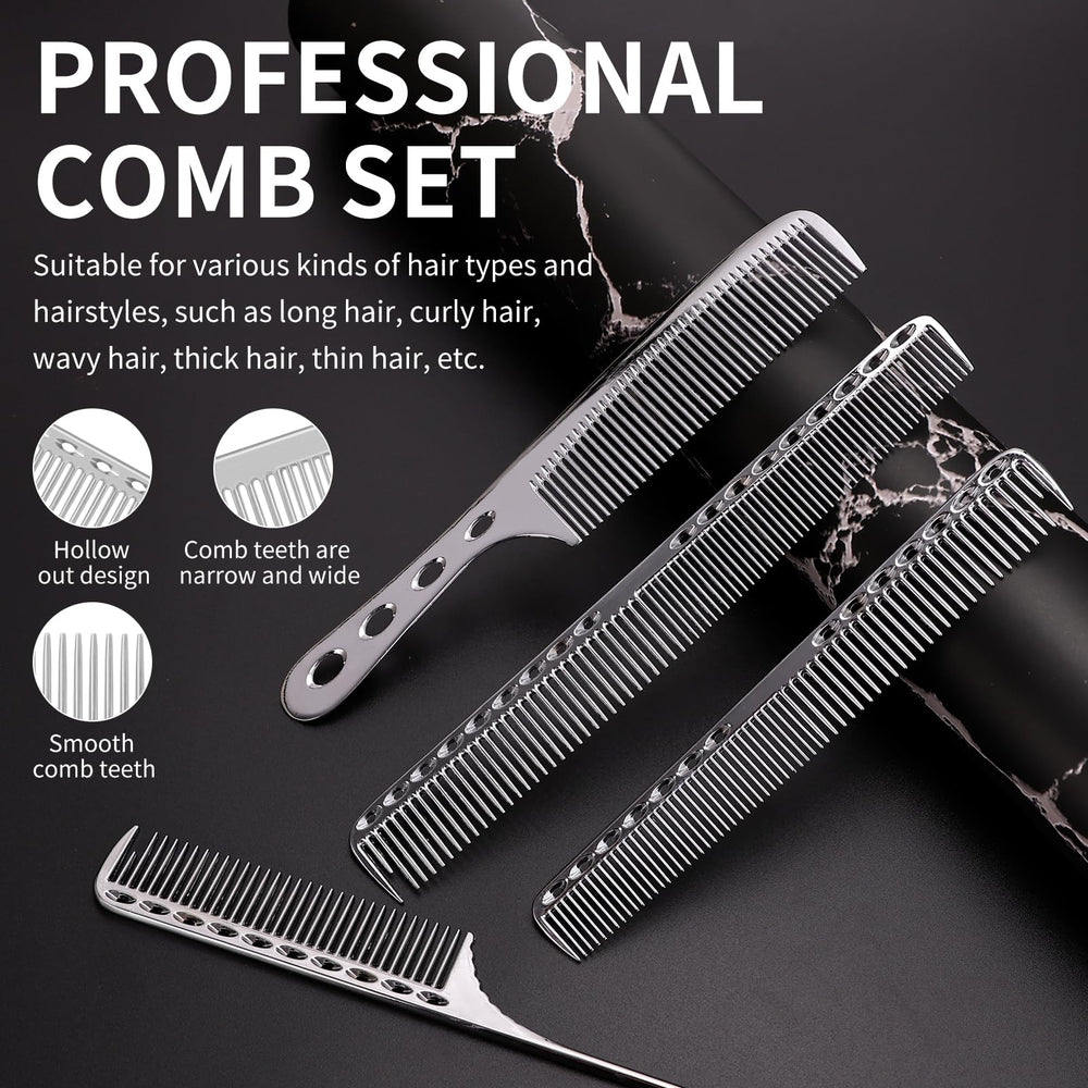 CGBARBER ergonomic hair comb set with comfortable grip for styling.