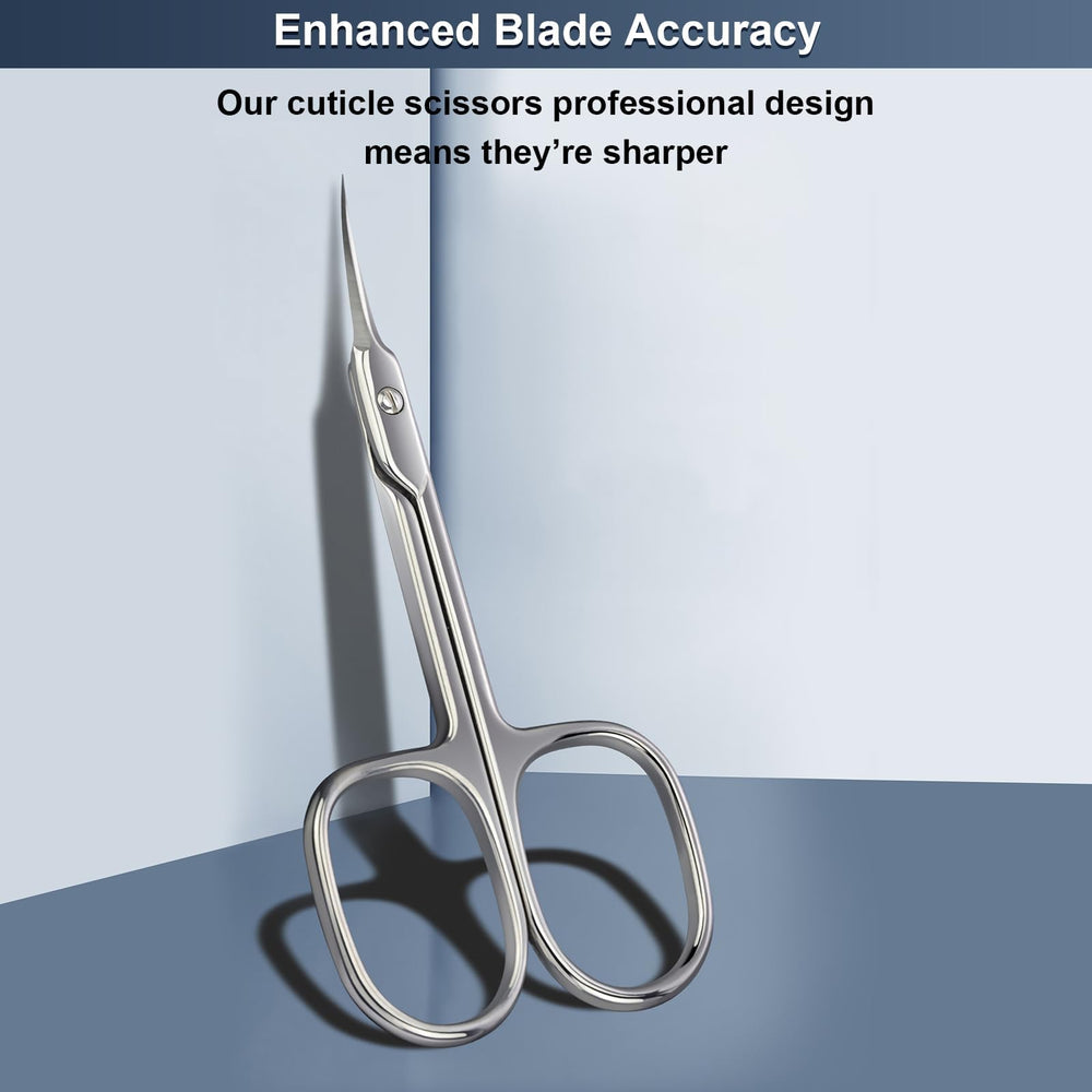 CGBE curved blade scissors providing precise cuts from any angle