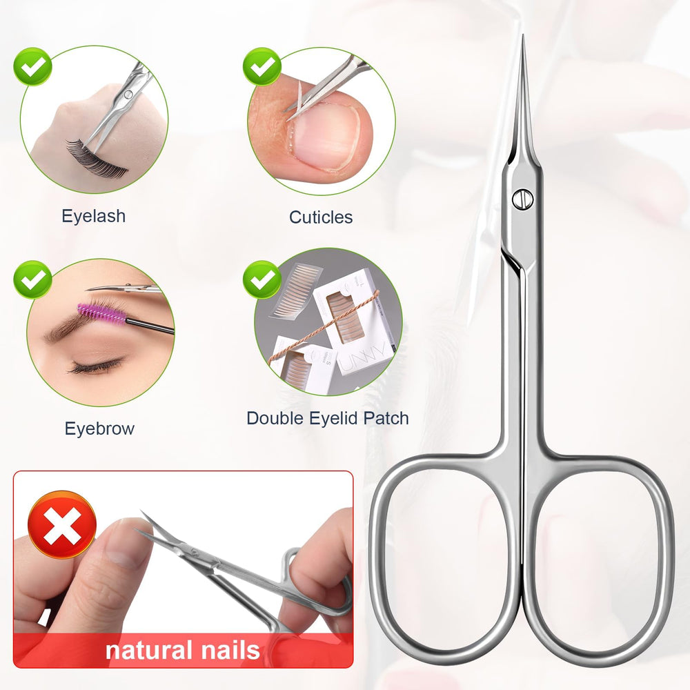 CGBE multi-purpose scissors ideal for eyebrows, lashes, and dry skin grooming