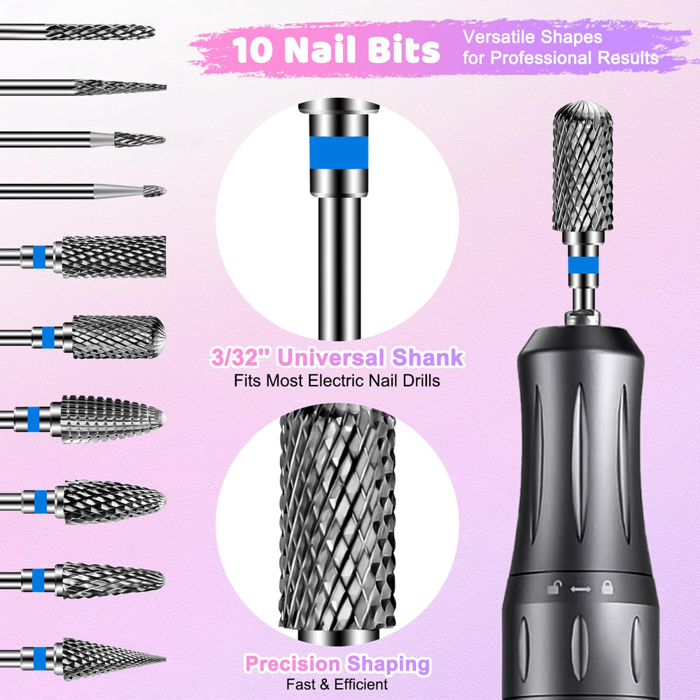 CGBE nail drill bits feature a variety of grits for different tasks.