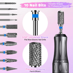 CGBE nail drill bits feature a variety of grits for different tasks.