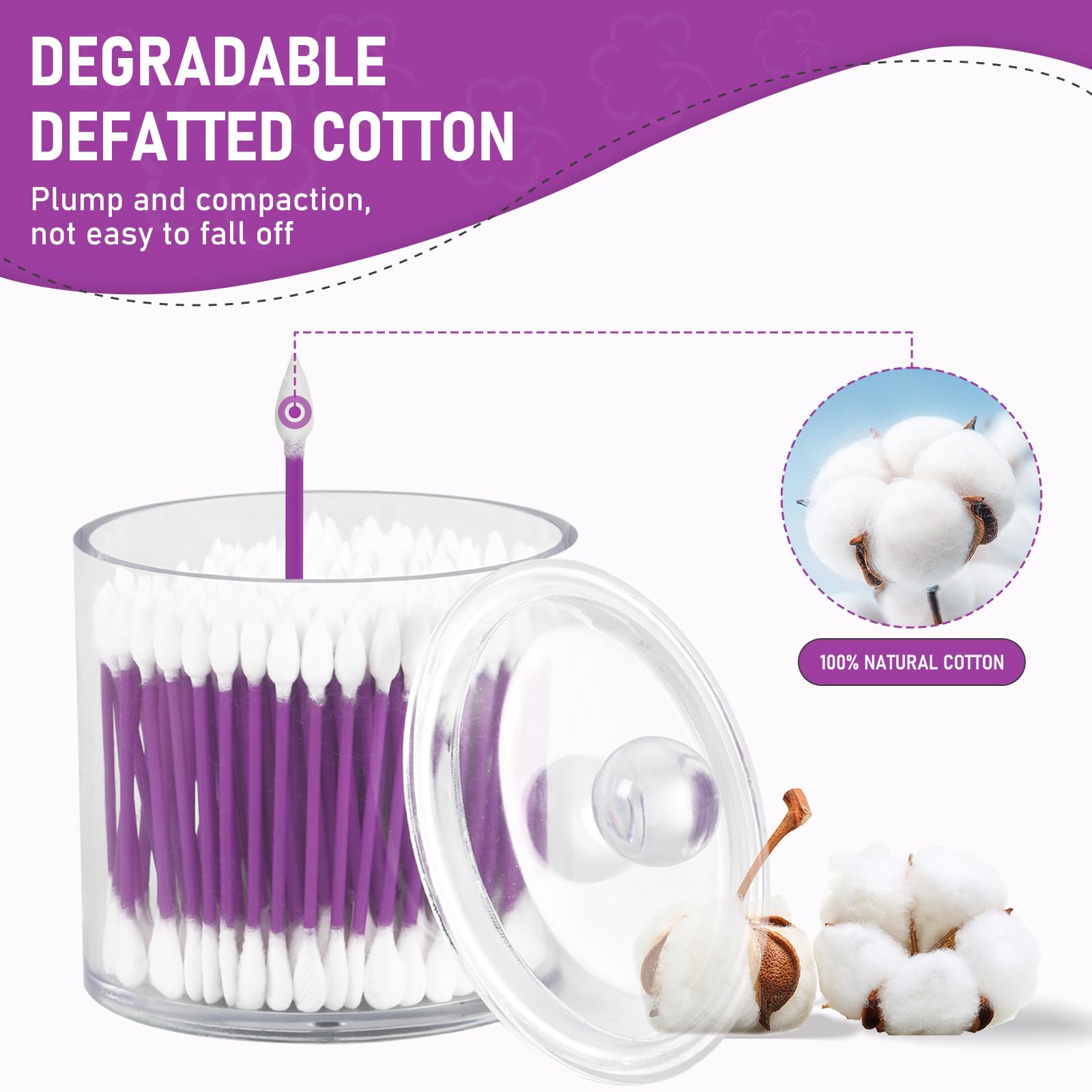 CGR 100% cotton sticks ensure sturdy tips and consistent makeup application.